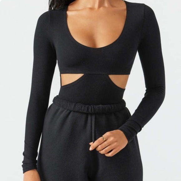Joah Brown Tops - JOAH Brown Cutout Long Sleeve Top